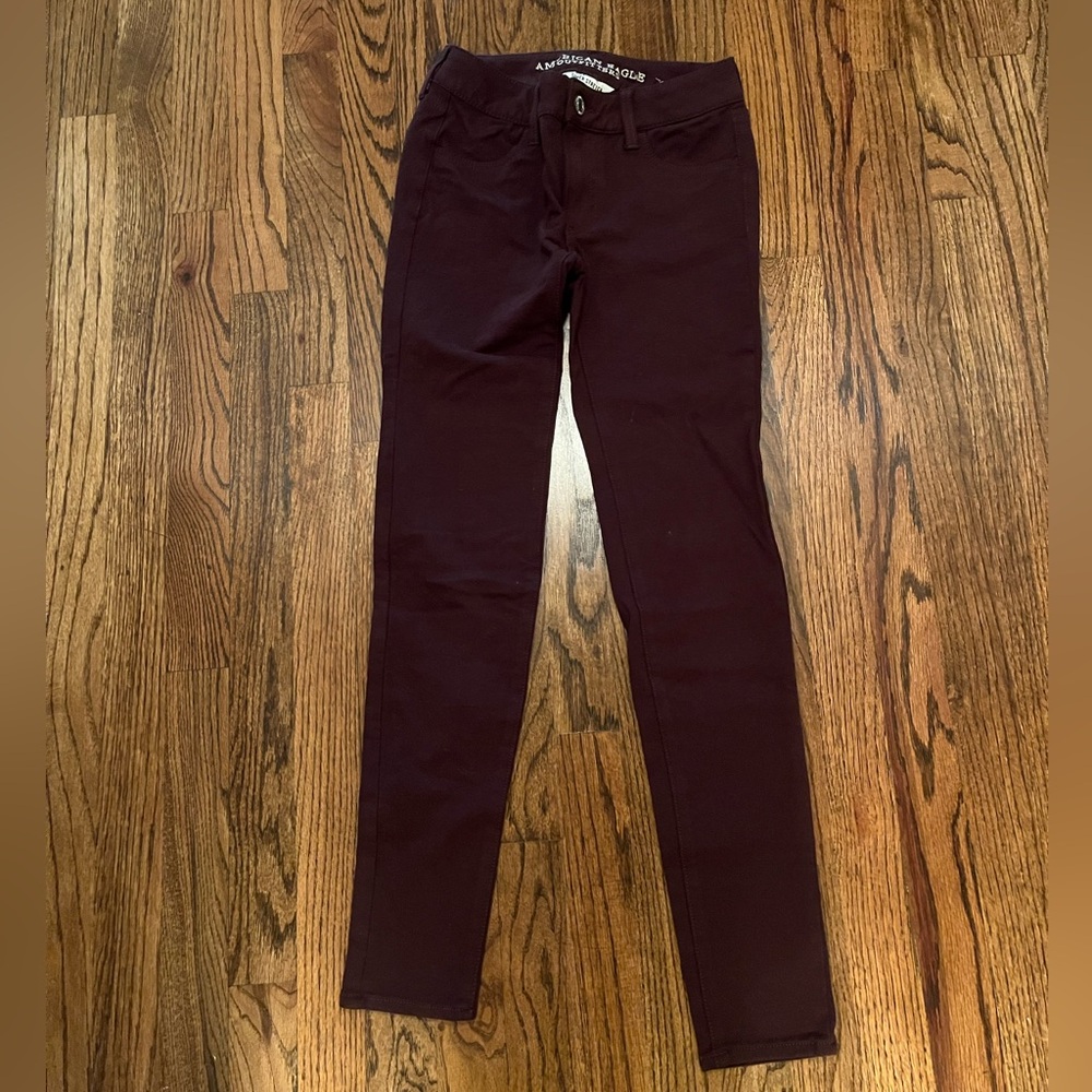 American eagle women’s purple super skinny stretch jeans